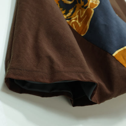 【美品！】ソウソウ SOUSOU★豪華な和柄が素敵♪ 富士 サルエルパンツ キーヤンコラボ ぞう サイズM 茶色系 z22897