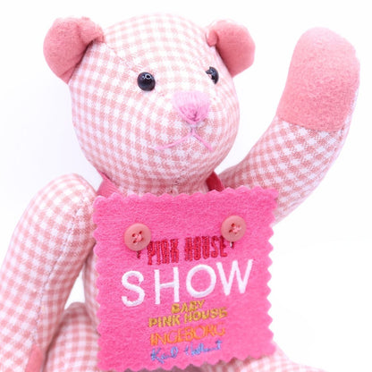 【レア】ピンクハウス★SHOWゼッケン テディベアぬいぐるみマスコット ギンガムチェック ピンク系 ＊so173