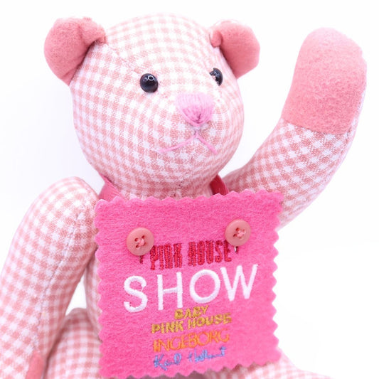 【レア】ピンクハウス★SHOWゼッケン テディベアぬいぐるみマスコット ギンガムチェック ピンク系 ＊so173