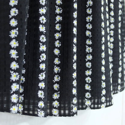 【美品】レリアン★涼しげ♪透け感が美しいメッシュ風スカート 大きいサイズ13+ 黒系 花柄 薄手 z20953