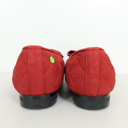 ピンクハウス★キルティング リボン付き♪フラットパンプス サイズS 赤系 ＊sh155