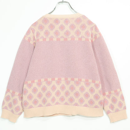 【美品】ピンクハウス★苺モチーフジャガードニット 長袖セーター ピンク系 2026年製 厚手 z22907