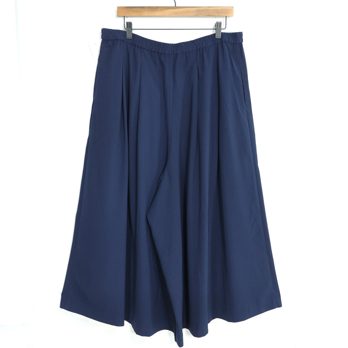 【美品・紙タグ有】ユニクロ★タック ドレープ イージー スカンツ 大きいサイズ3XL ネイビー系 z22931