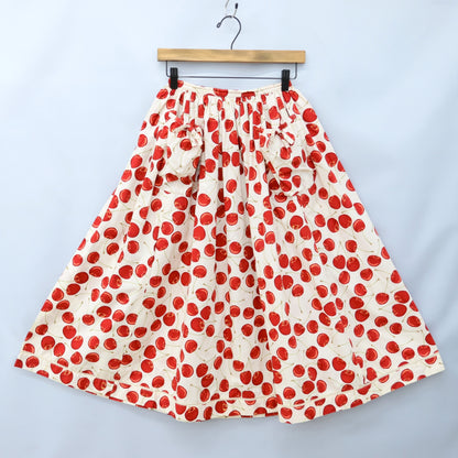 ピンクハウス★キュートなチェリーpt♪ロングスカート オフ白系 はしごレース♪薄手 z23469