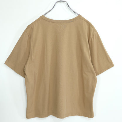 23区★カジュアル 綿100% ロゴ刺繡入り Tシャツ 大きいサイズ46 キャメル系 z22992