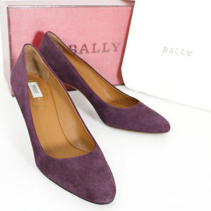 BALLY バリー ★スエード パンプス 37.5 24cm パープル系　＊sh170