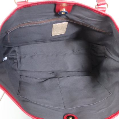 【美品】ラシットrusset★Lilyシリーズ 大人可愛い トートバッグ モノグラム A4収納可 ネイビー×ピンク ＊ba183