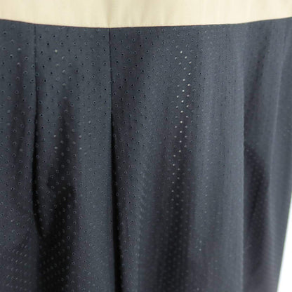 【美品・紙タグ】レリアン★配色デザイン♪ノースリーブワンピース サイズ7号 黒系 パンチングレース♪薄手 z20417