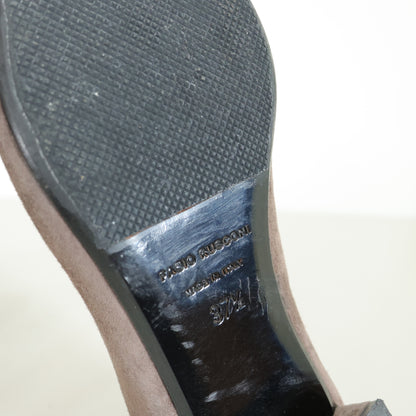 ファビオルスコーニ FABIO RUSCONI★ゴールドバックル スエード ローヒールパンプス サイズ37.5(24前後) グレー系 ＊sh169