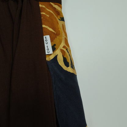 【美品！】ソウソウ SOUSOU★豪華な和柄が素敵♪ 富士 サルエルパンツ キーヤンコラボ ぞう サイズM 茶色系 z22897