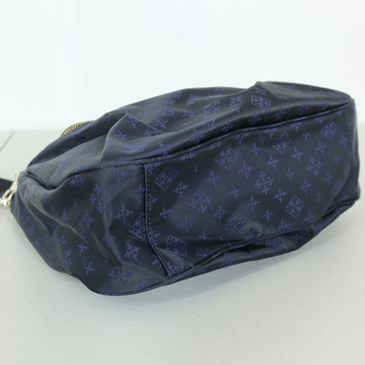 【美品】russet ラシット★大人可愛い！ 大きめポケット 2WAYバッグ  斜め掛けOK  ネイビー系　＊ba187