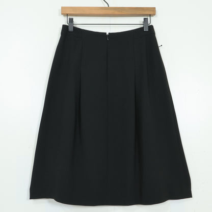 【タグ付き美品】GEORGES RECH ジョルジュレッシュ★シンプルでシック♪ 膝丈タックスカート サイズ38 黒系 z22577