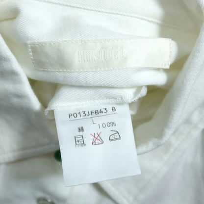 ピンクハウス★合わせやすいコットンシャツ ブラウス 大きいサイズL 白系 前開き ロゴ刺しゅう♪無地 z19928