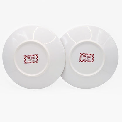 【美品】ピンクハウス★2枚セット♪皿 プレート 陶器 白系 くま&オリジナルチェック柄 食器 so417