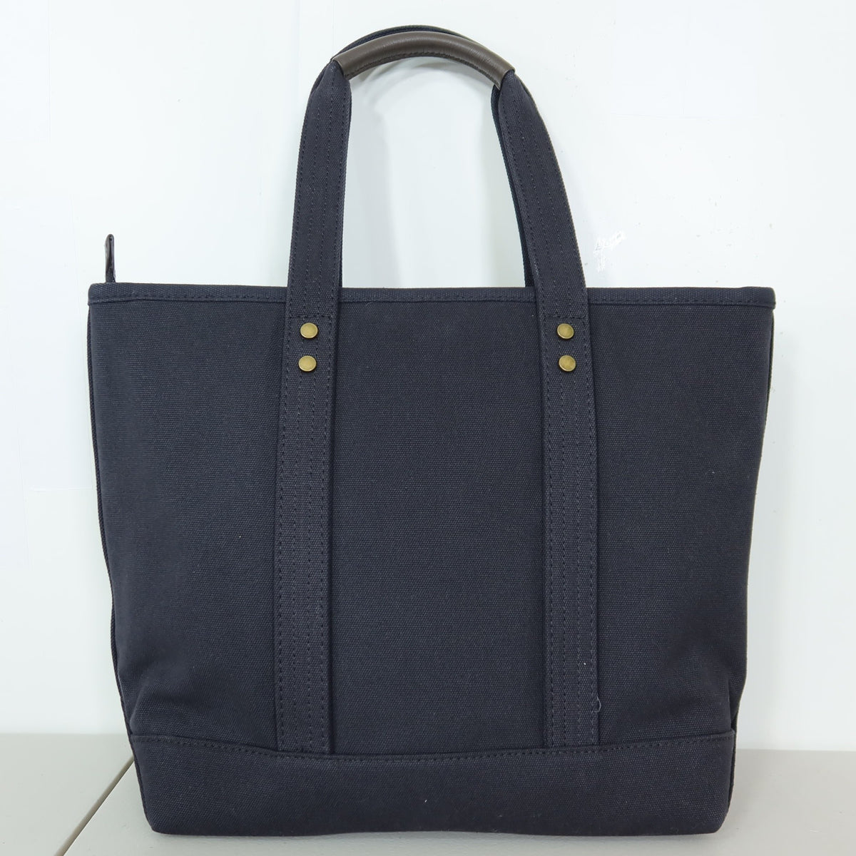 U.S. POLO ASSN.★ロゴ刺繍が印象的！大きめ トートバッグ  キャンバス　ネイビー系 ＊ ba189