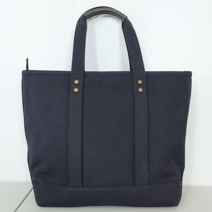 U.S. POLO ASSN.★ロゴ刺繍が印象的！大きめ トートバッグ  キャンバス　ネイビー系 ＊ ba189