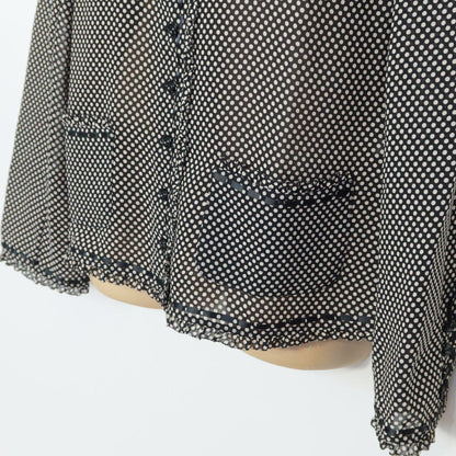 【美品！】インゲボルグ INGEBORG★2点セット！可愛いドット柄♪ブラウス 切替スカート 黒系 S 希少ヴィンテージ 着回し力抜群 z6614