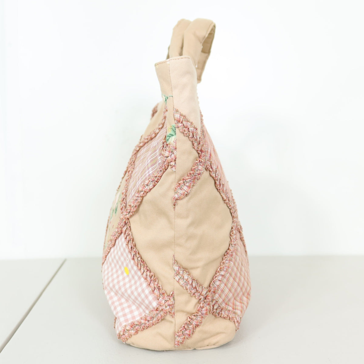 ピンクハウス★薔薇とオリチェパッチワークが可愛い♪ ハンドバッグ・レッスンバッグ ピンク系 ba162