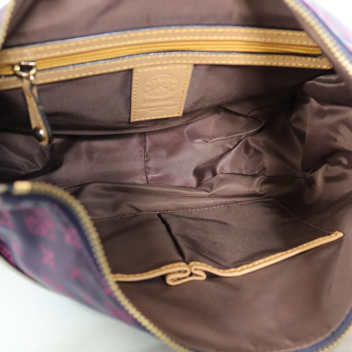 【美品】ラシット ★斜め掛けok! 2WAYショルダーバッグ ネイビー×ピンク系　＊ba186