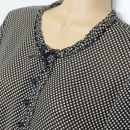 【美品！】インゲボルグ INGEBORG★2点セット！可愛いドット柄♪ブラウス 切替スカート 黒系 S 希少ヴィンテージ 着回し力抜群 z6614