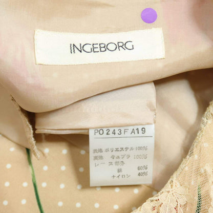 INGEBORG インゲボルグ★花柄 チューリップ ワンピース レース リボン ドット ベージュ系＊z20045