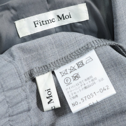 Fitme Moi★パンツスーツ ジャケット&ロングパンツ 大きいサイズEL(3L)&ELL(4L～5L) グレー系 無地 薄手 z22835