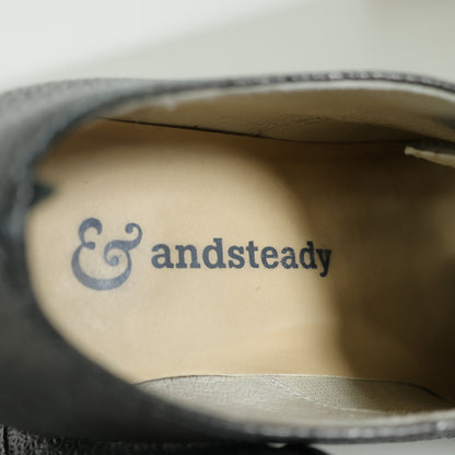 andsteady★メタリック レースアップシューズ   紐靴 オックスフォード サイズ21.5 グレー系 sh239