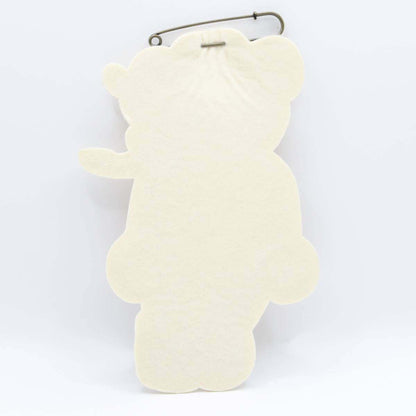 【美品】カールヘルム★可愛い！チェリーとリボン飾りのギンガムチェックテディベア 刺しゅうワッペン ブルー系 ko66