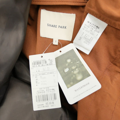 SHARE PARK (株)オンワード樫山★ライナー付きモッズコート フード付き 撥水 サイズ1 オレンジブラウン系 無地 z23489