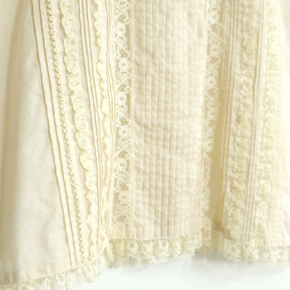 【美品】ピンクハウス★お花のレース使い♪ふんわりローンブラウス エクリュ系 ピコレース&リボン♪z23105