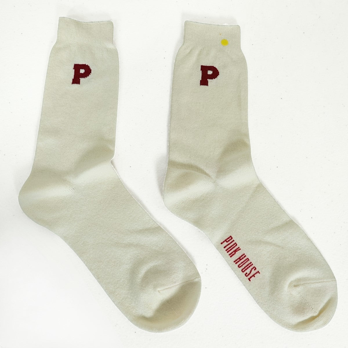 ピンクハウス★イニシャルP クルーソックス 靴下 生成り アイボリー系 so378