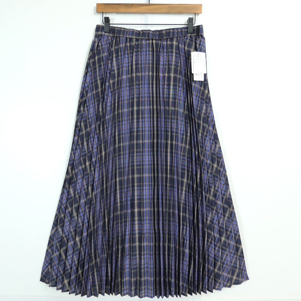 【タグ付き美品！】ドレスキップ★クラシカルなチェック柄が可愛い♪ プリーツスカート ロング 大きいサイズLL 紺系 z22885
