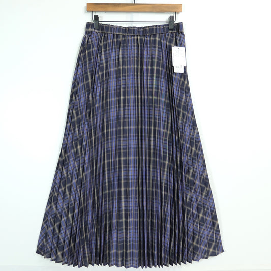 【タグ付き美品！】ドレスキップ★クラシカルなチェック柄が可愛い♪ プリーツスカート ロング 大きいサイズLL 紺系 z22885