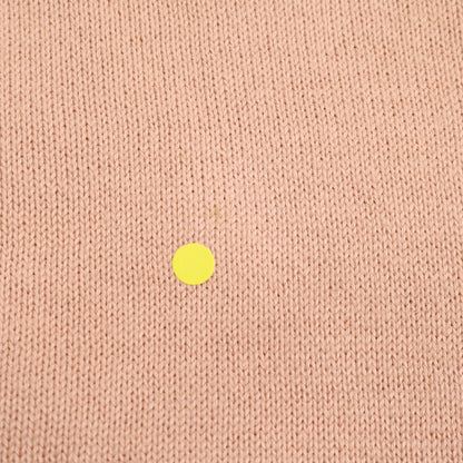 カールヘルム ピンクハウス★配色デザイン♪半袖ニット サーモンピンク×緑 無地 z