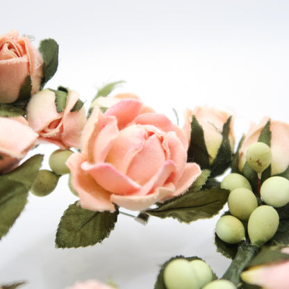 【極美品】ピンクハウス★ロマンティック♪ ミニ薔薇のハートリース ローズモチーフ コサージュ ピンク系 ＊ko068