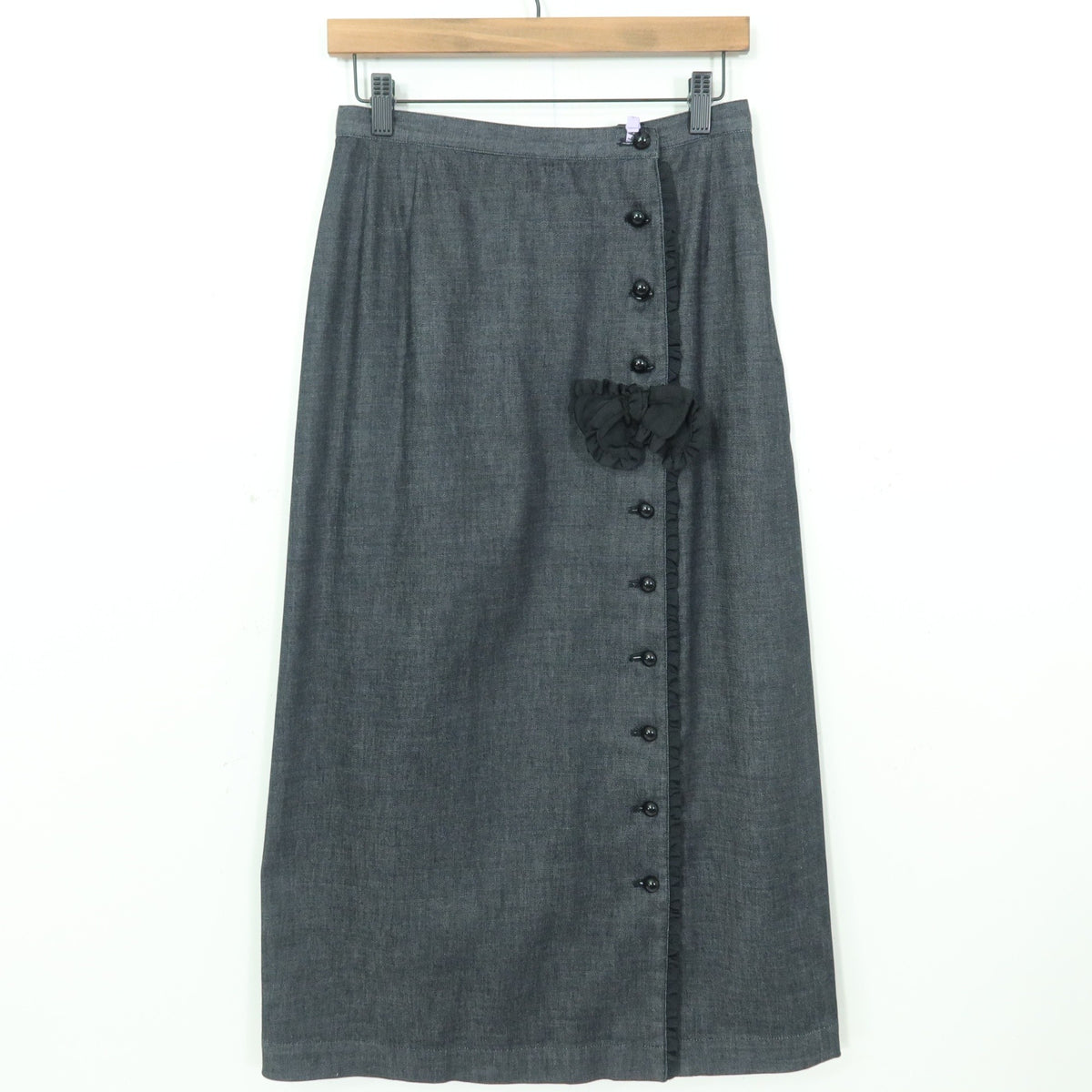 【美品】インゲボルグ★セットアップ♪大人可愛い フリル使い 3WAY ジャケット スカート 大きいサイズL 黒系 z20395