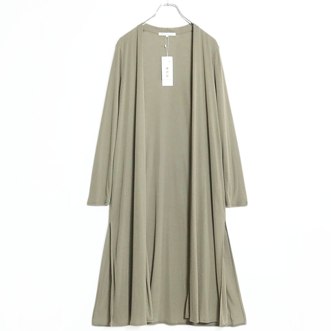 【極美品】23区★さらさら涼しい♪ UVカット仕様のロングカーディガン サイズ38 サンドベージュ系＊ z18377