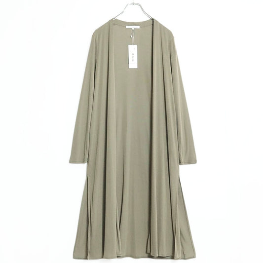 【極美品】23区★さらさら涼しい♪ UVカット仕様のロングカーディガン サイズ38 サンドベージュ系＊ z18377