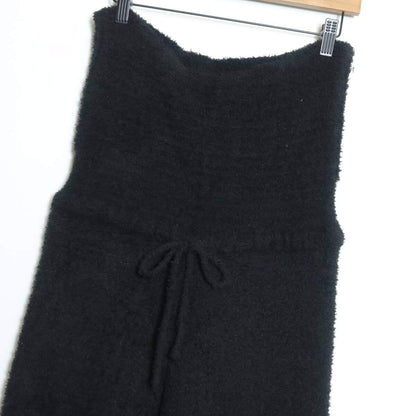 【美品】ピンクハウス★大きなリボン付き♪ボアの裾フレアパンツ 黒系 大きいサイズ？無地 z16006