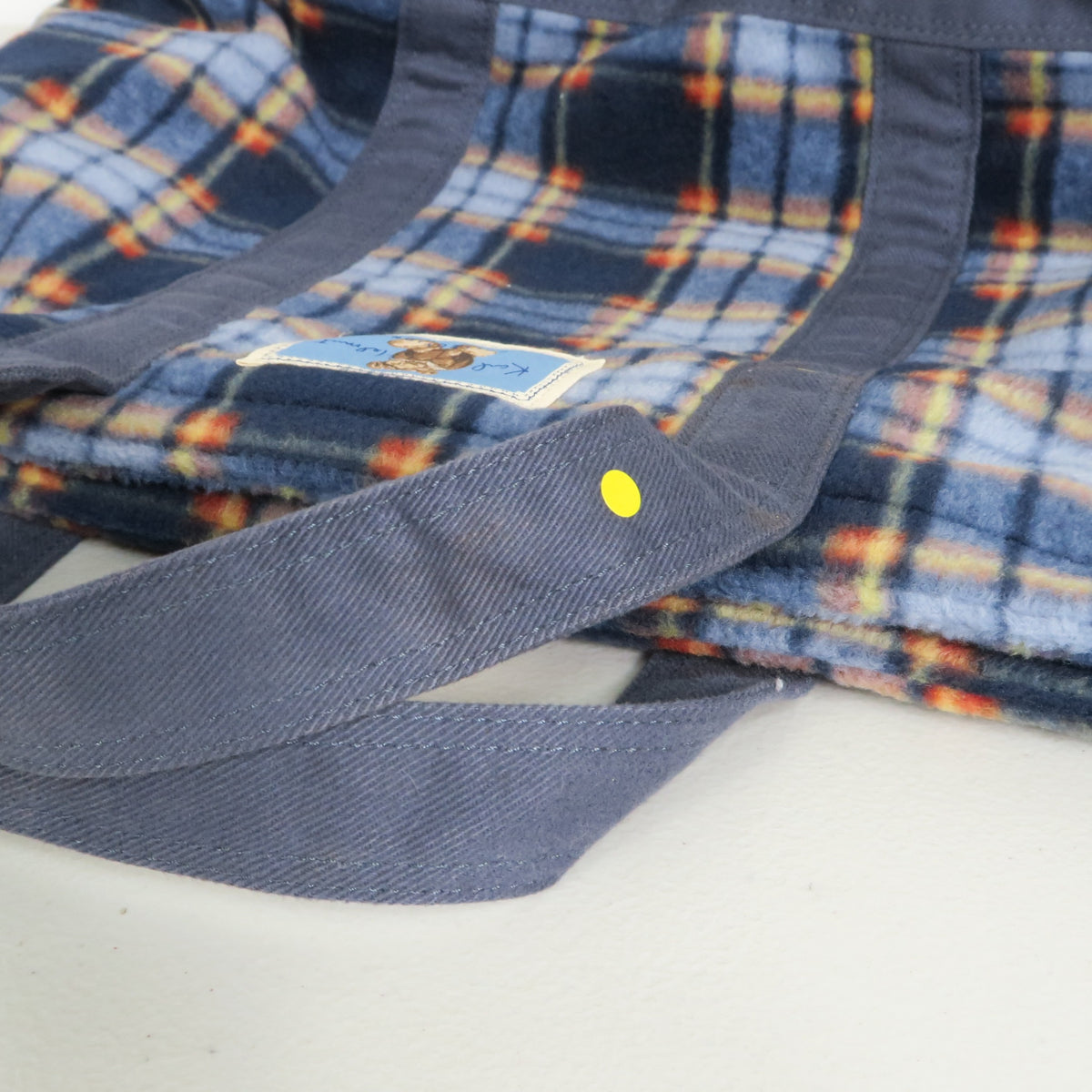 Karl Helmut カールヘルム ★可愛い！くまさん刺繍　チェック柄 ワッペン 2WAY トートバッグ ショルダーバッグ ネイビー系＊ba308