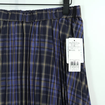 【タグ付き美品！】ドレスキップ★クラシカルなチェック柄が可愛い♪ プリーツスカート ロング 大きいサイズLL 紺系 z22885