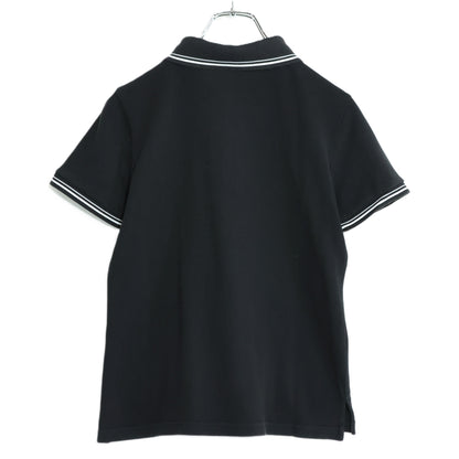 ピンクハウス★くま刺しゅう♪半袖ポロシャツ 鹿の子編み 大きいサイズL 黒系 無地 薄手 z21998