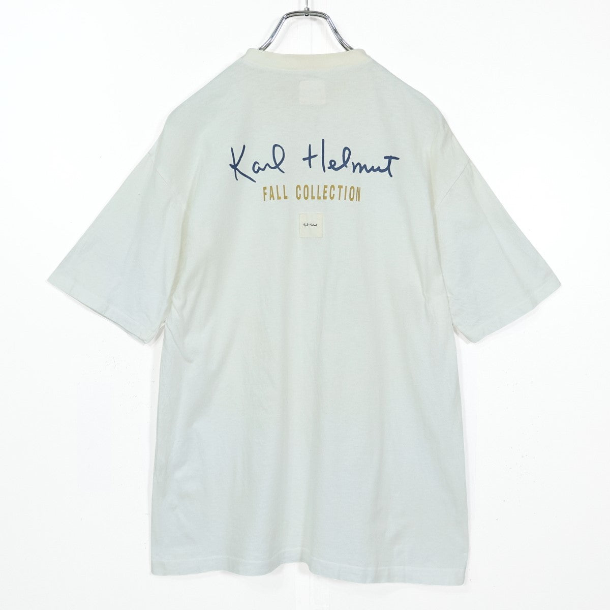カールヘルム★上質な印象♪ ロゴプリント半袖カットソー・Tシャツ 白系 z22531