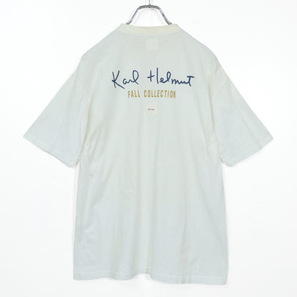 カールヘルム★上質な印象♪ ロゴプリント半袖カットソー・Tシャツ 白系 z22531