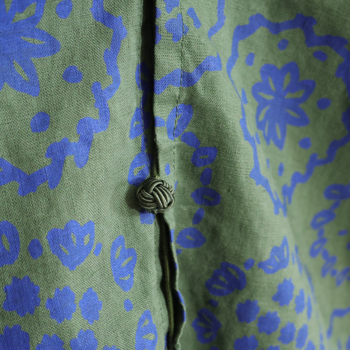 【美品】ソウソウ SOUSOU★麻 はつき カーディガン はおりもの グリーン系 総柄 z22475