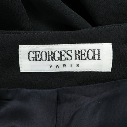 【タグ付き美品】GEORGES RECH ジョルジュレッシュ★シンプルでシック♪ 膝丈タックスカート サイズ38 黒系 z22577