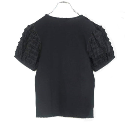 【美品】ピンクハウス★お袖フリルたっぷり 半袖Tシャツカットソー サイズM 黒系 ＊z15417