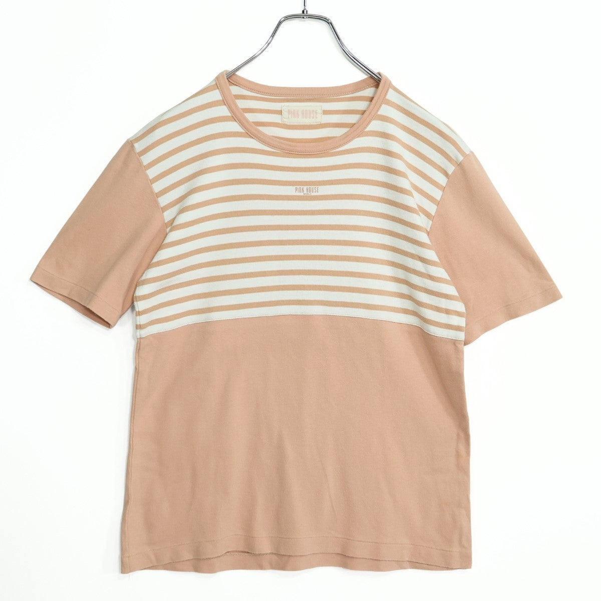 ピンクハウス★ゆったり半袖カットソー Tシャツ 大きいサイズL ピンク系 ボーダー&無地♪z22626
