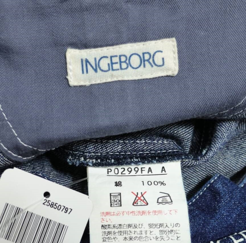 【美品】インゲボルグ★リボンが可愛い♪ジャンスカ デニムサロペット インディゴ系 z21168