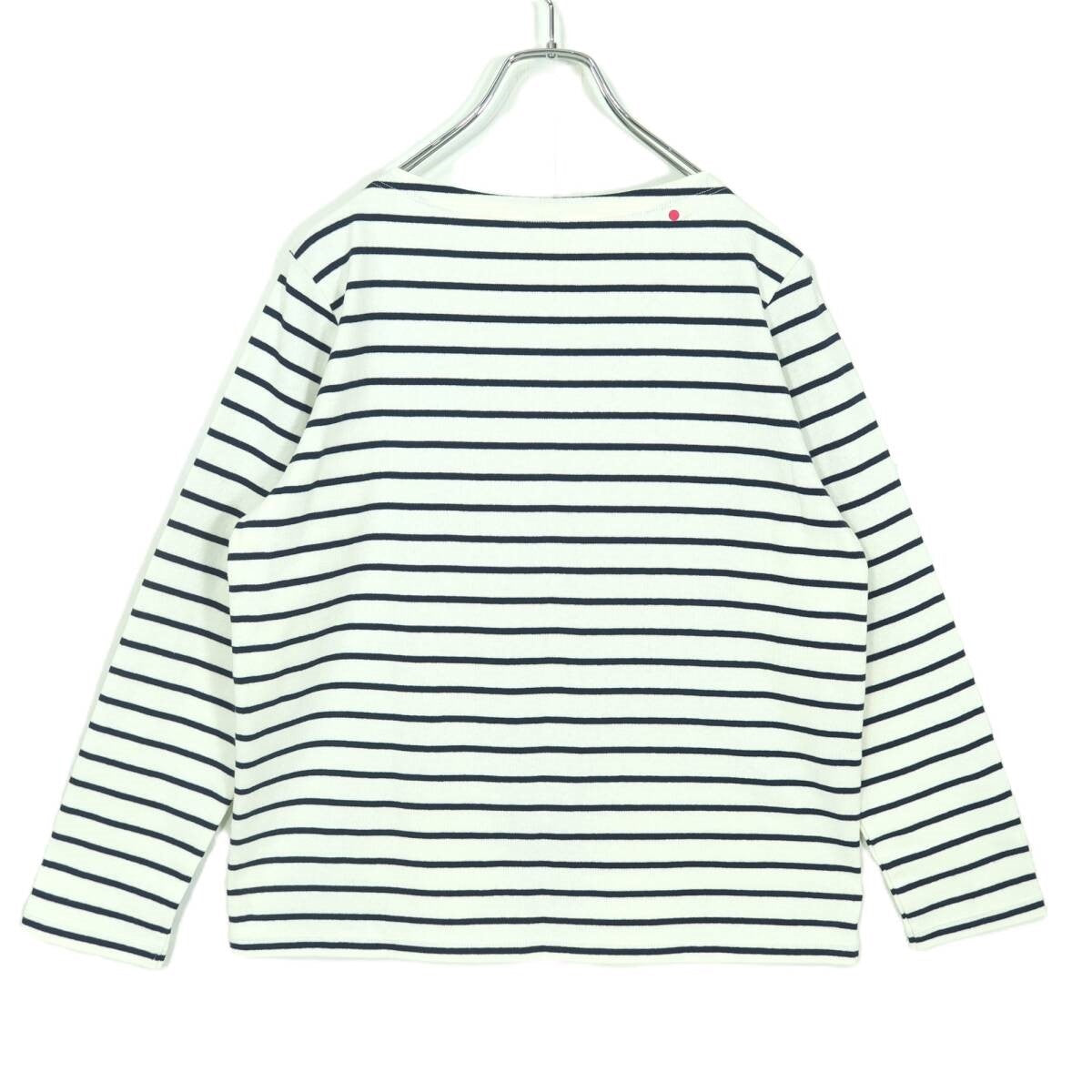 UNIQLOユニクロ★ベーシックなカットソー♪ボーダー 長袖 ロングTシャツ 大きいサイズL ユニクロ 濃紺系 z21143
